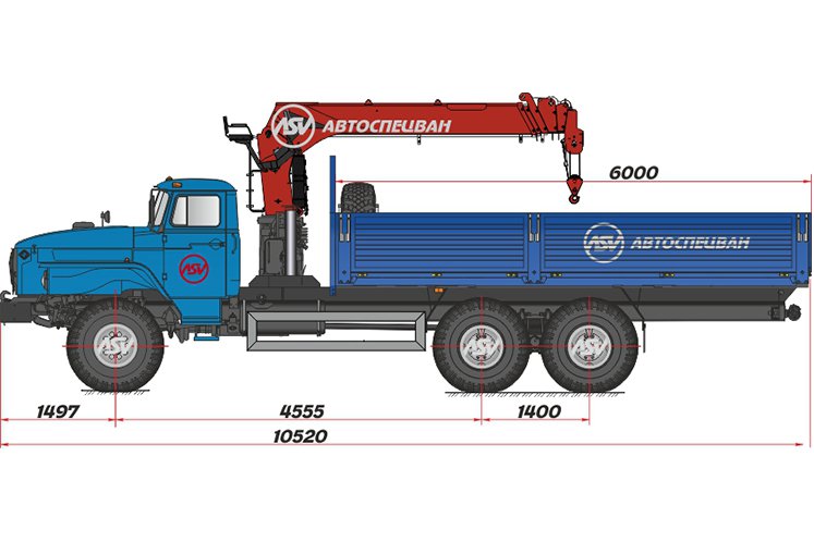 Бортовой автомобиль Урал 4320 (капотный) с КМУ IT-180 (тросовый) 0