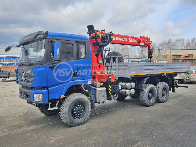 Бортовой автомобиль Shacman X3000 (6х6) с КМУ Sunhunk S-2006 3