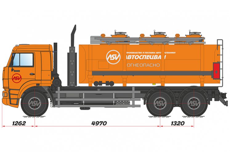 Автоцистерна для светлых ГСМ (бензовоз) АЦ-16 на шасси КАМАЗ-65115 1