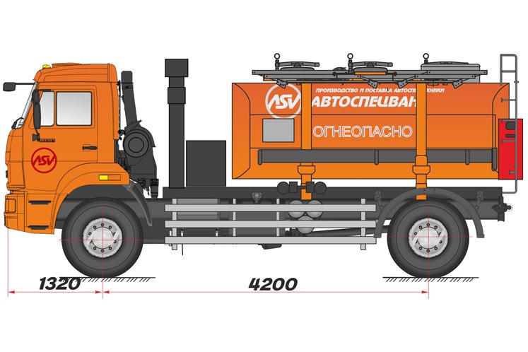 Автоцистерна для светлых ГСМ (бензовоз) АЦ-7,5 КАМАЗ-43253-69(G5) 1