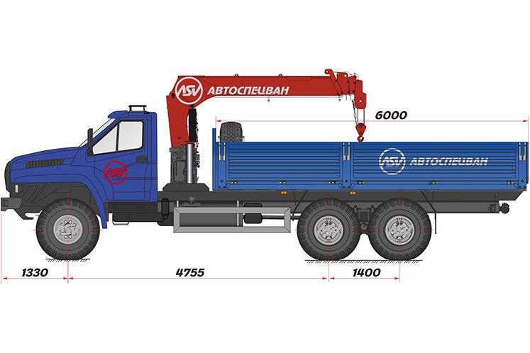 Бортовой автомобиль Урал 4320 NEXT (капотный) с КМУ IT-120 (тросовый) 0