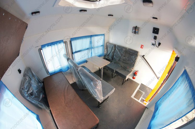 Вахтовый автобус с бортовой платформой и КМУ ИМ-95 КАМАЗ 43118-3027-50, 8 мест 5