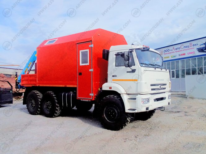 Агрегат ремонта и обслуживания качалок АРОК КАМАЗ 43118 с КМУ ИМ-50 0