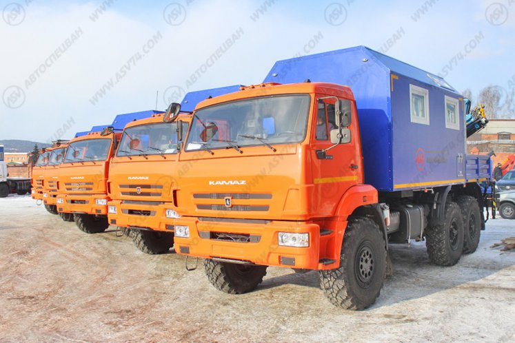 Агрегат ремонта и обслуживания качалок АРОК КАМАЗ 43118-3027-50 с КМУ ИМ-95 (синий) 5