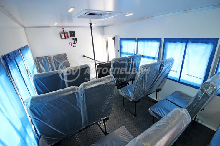 Вахтовый автобус Урал 4320-4971-80, 16 мест с грузовой платформой 7
