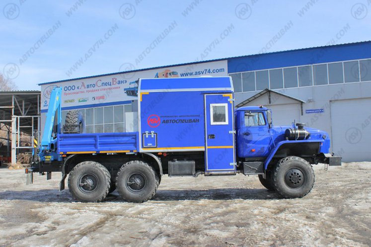 Агрегат для ремонта и обслуживания качалок АРОК Урал 4320-1912-60 (Евро-5) с бортовой платформой и КМУ ИМ-50 2