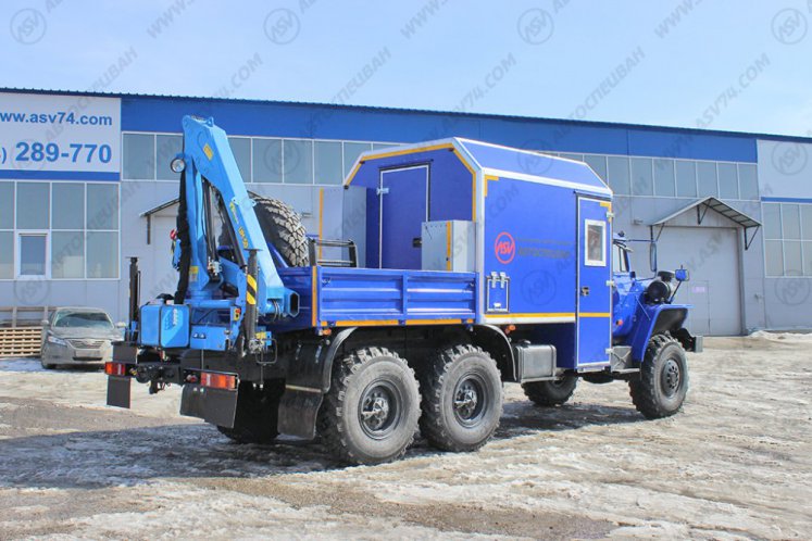 Агрегат для ремонта и обслуживания качалок АРОК Урал 4320-1912-60 (Евро-5) с бортовой платформой и КМУ ИМ-50 3