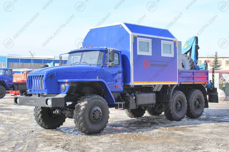 Агрегат для ремонта и обслуживания качалок АРОК Урал 4320-1912-60 (Евро-5) с бортовой платформой и КМУ ИМ-50 1