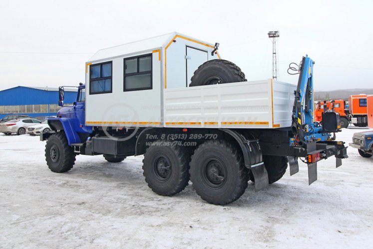 Передвижная мастерская ПАРМ Урал 4320-1951-60 с бортовой платформой и КМУ ИМ-20 3