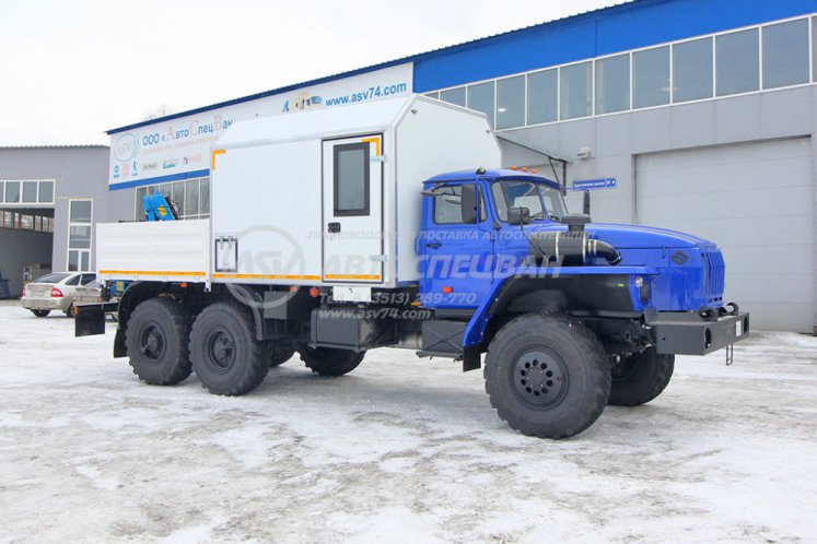 Передвижная мастерская ПАРМ Урал 4320-1951-60 с бортовой платформой и КМУ ИМ-20 0