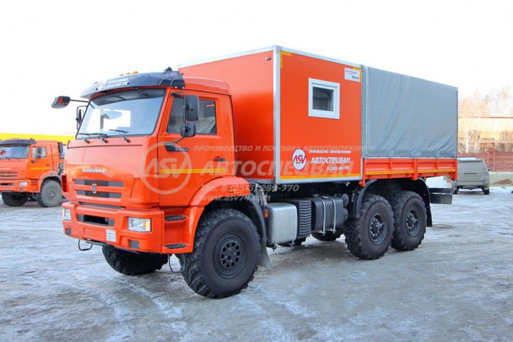 ГПА КамАЗ 43118-3027-50 с бортовой платформой и тентом 2