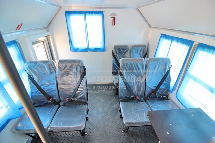 Вахтовый автобус с КМУ ИМ-50. Урал 4320-1112-61Е5, 8 мест 5