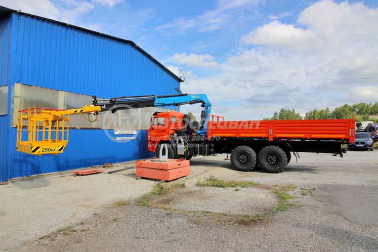 Бортовой КАМАЗ 43118-3027-50 с КМУ ИМ-180 с люлькой для подъема людей 4