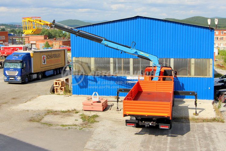 Бортовой КАМАЗ 43118-3027-50 с КМУ ИМ-180 с люлькой для подъема людей 7