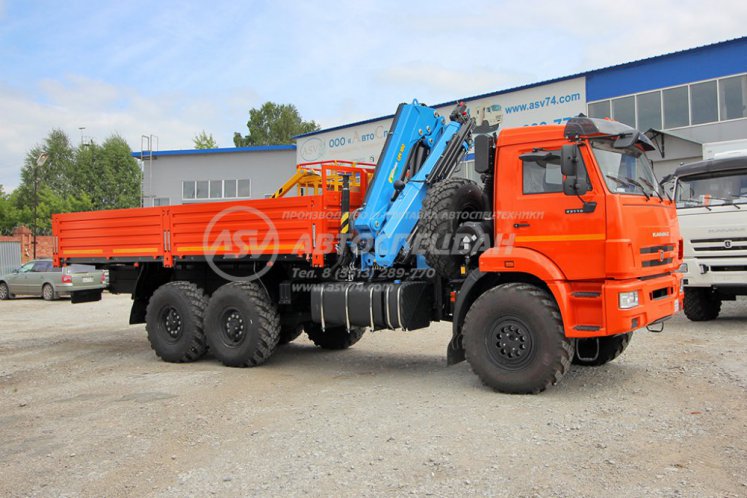 Бортовой КАМАЗ 43118-3027-50 с КМУ ИМ-180 с люлькой для подъема людей 0