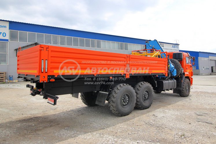 Бортовой КАМАЗ 43118-3027-50 с КМУ ИМ-180 с люлькой для подъема людей 2