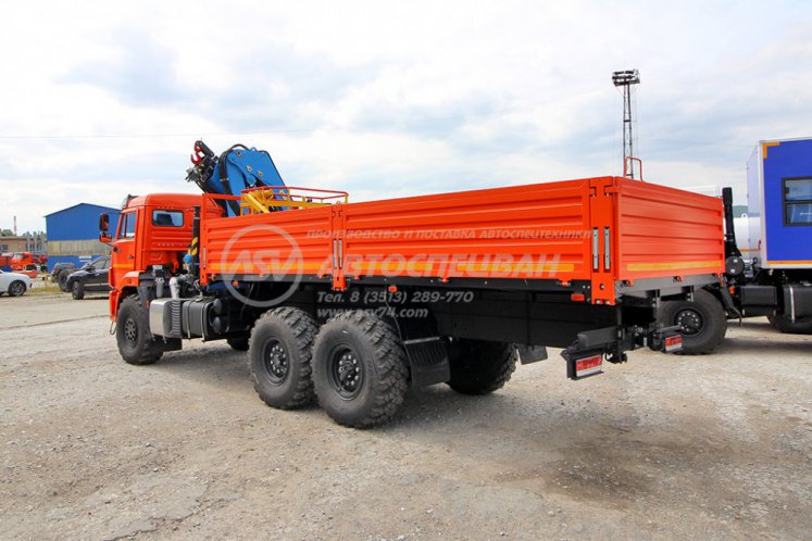 Бортовой КАМАЗ 43118-3027-50 с КМУ ИМ-180 с люлькой для подъема людей 3