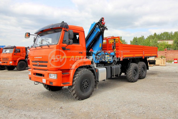 Бортовой КАМАЗ 43118-3027-50 с КМУ ИМ-180 с люлькой для подъема людей 1