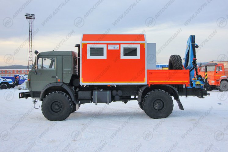 Агрегат ремонта и обслуживания качалок АРОК КАМАЗ 43502-66 с КМУ ИМ-50 4