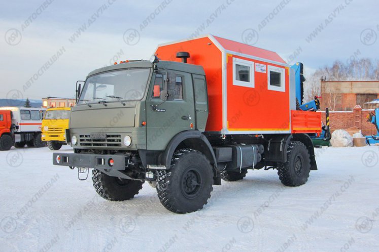 Агрегат ремонта и обслуживания качалок АРОК КАМАЗ 43502-66 с КМУ ИМ-50 5