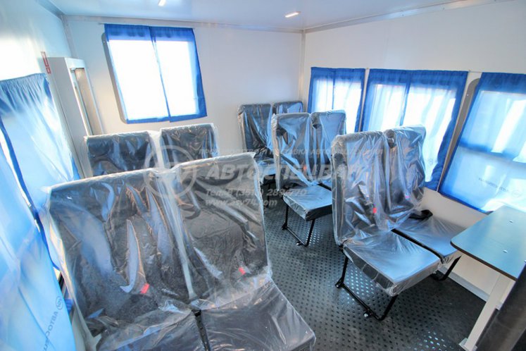 Вахтовый автобус с бортовой платформой и КМУ Palfinger 8500 КАМАЗ 43118-3027-50, 16 мест 6