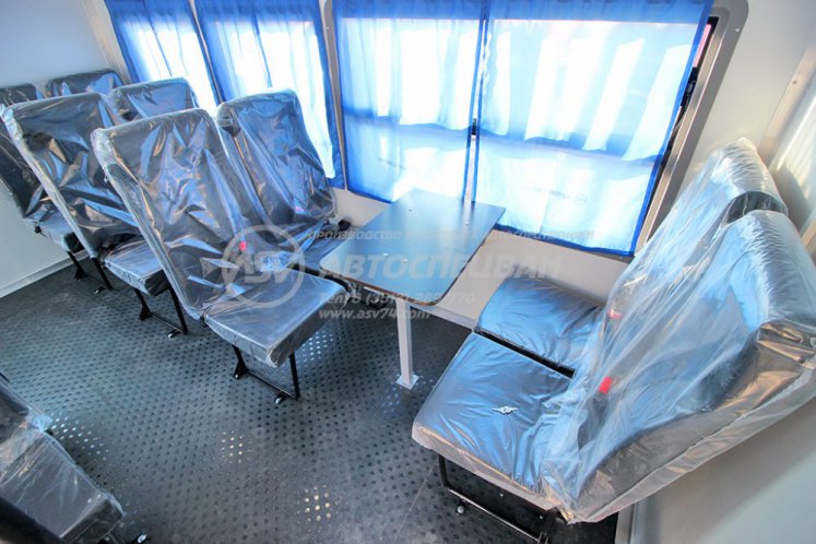 Вахтовый автобус с бортовой платформой и КМУ Palfinger 8500 КАМАЗ 43118-3027-50, 16 мест 7