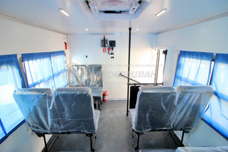 Вахтовый автобус с бортовой платформой и КМУ Palfinger 8500 КАМАЗ 43118-3027-50, 16 мест 9