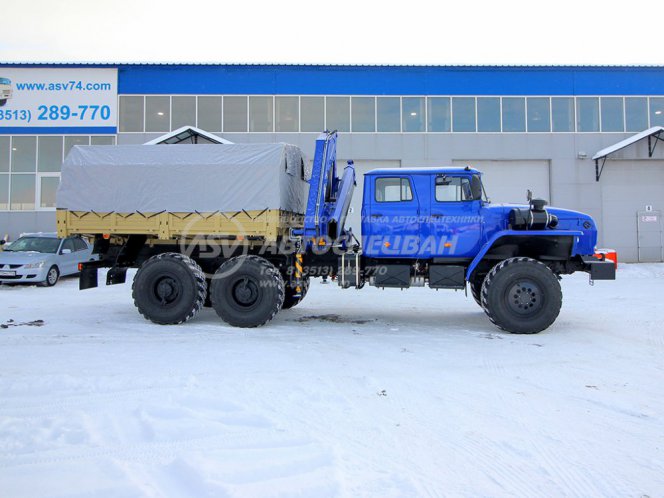 Бортовой автомобиль Урал 4320-1982-60 (сдвоенная кабина) с КМУ АНТ 12.2 2