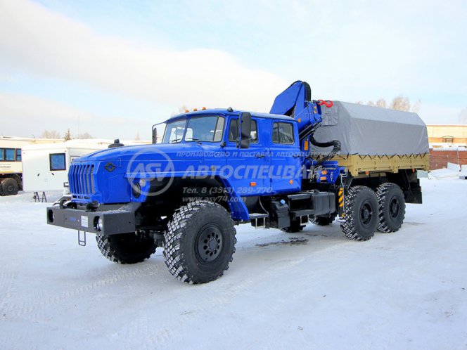 Бортовой автомобиль Урал 4320-1982-60 (сдвоенная кабина) с КМУ АНТ 12.2 1