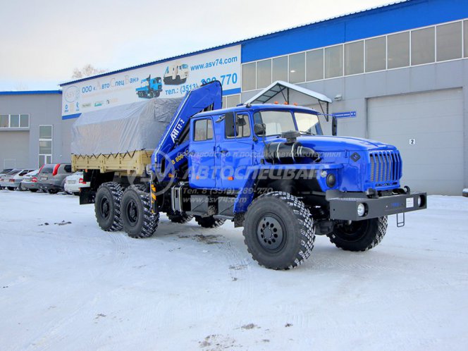 Бортовой автомобиль Урал 4320-1982-60 (сдвоенная кабина) с КМУ АНТ 12.2 0