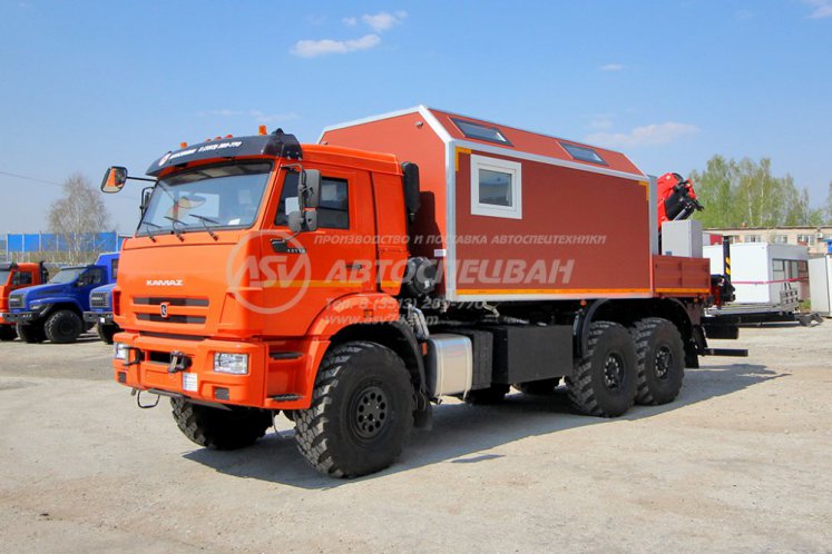 Агрегат для ремонта и обслуживания качалок АРОК КамАЗ 43118-3027-50 с КМУ Palfinger 13.501 1