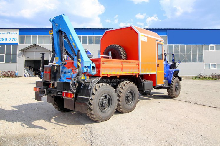 ГПА Урал 4320-1912-60Е5 с КМУ ИМ-95 оранжевый кузов 2