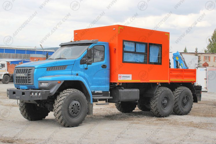 Вахтовый автобус с КМУ Урал 4320-6952-72 NEXT, 12 мест 4