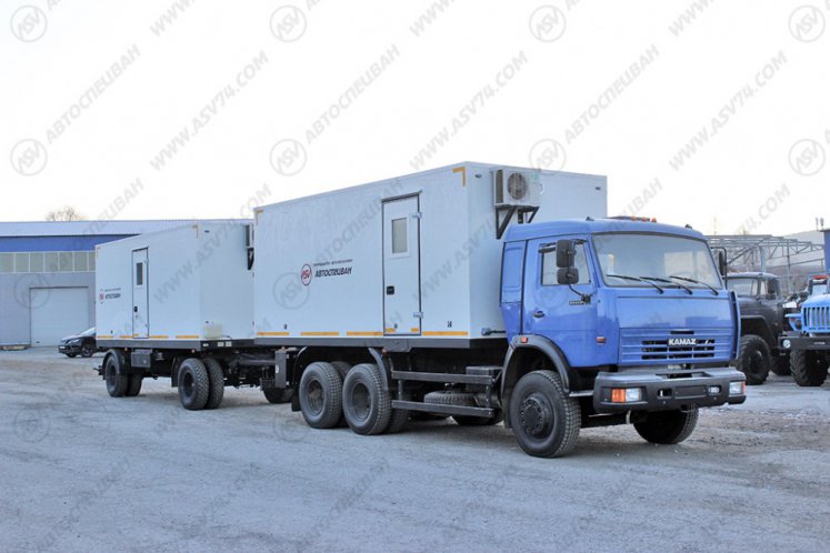 Передвижной учебный центр на шасси Камаз 65115 Нефаз 8332 с вагон-домом 1