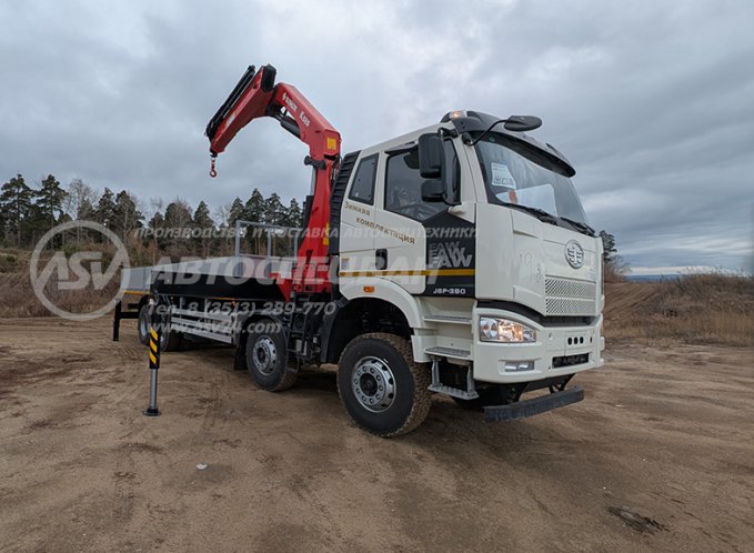 Бортовой автомобиль FAW 8х4 с КМУ 0