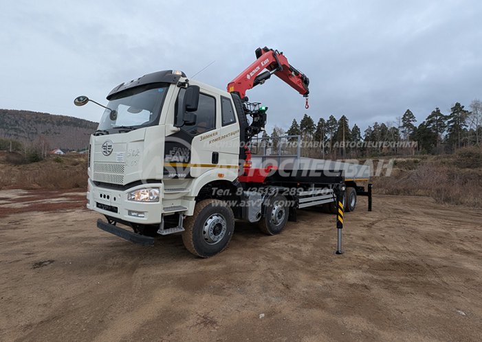 Бортовой автомобиль FAW 8х4 с КМУ 1