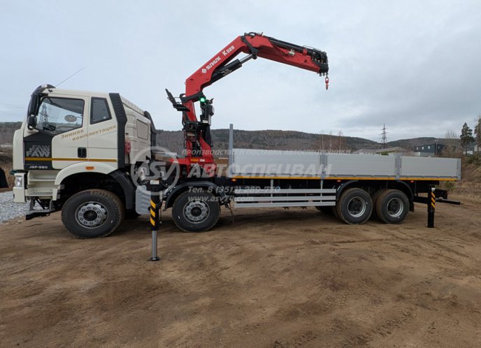 Бортовой автомобиль FAW 8х4 с КМУ 2