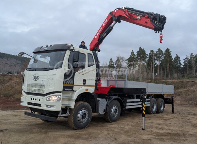 Бортовой автомобиль FAW 8х4 с КМУ 6