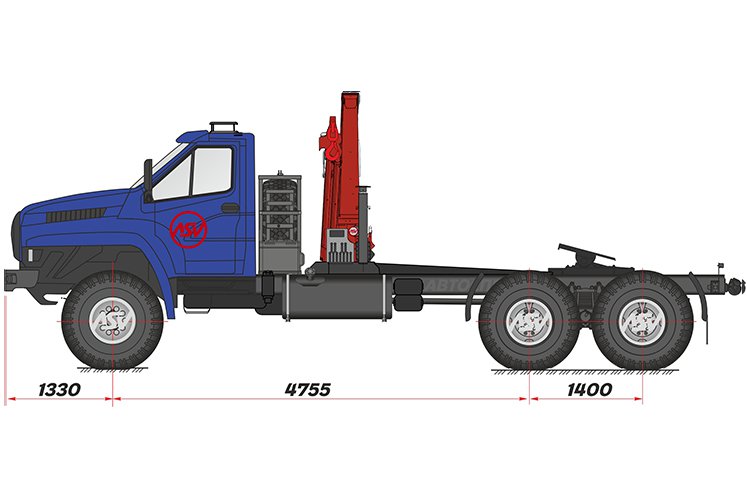 Седельный тягач Урал 4320 NEXT с КМУ Palfinger 23500 0