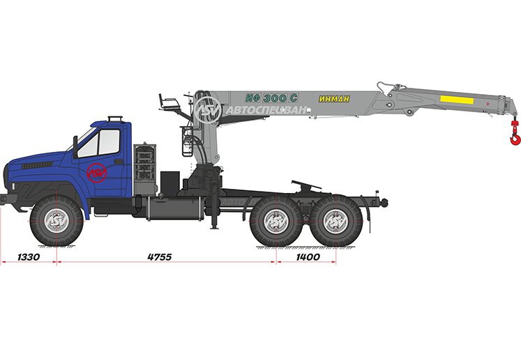Седельный тягач Урал 4320 NEXT с КМУ ИФ-300 0