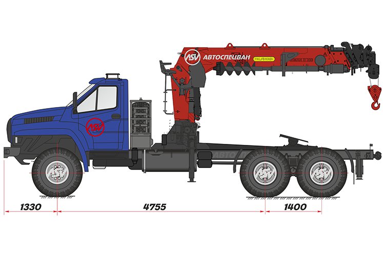 Седельный тягач Урал 4320 NEXT с КМУ IT-200 (тросовый) 0