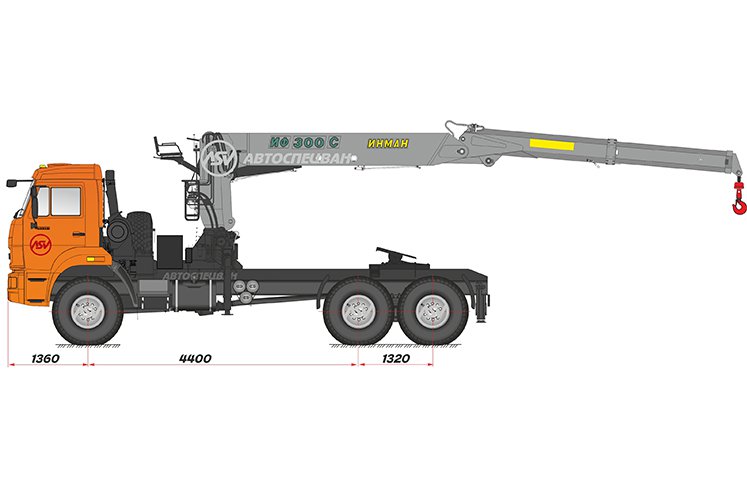 Седельный тягач КАМАЗ 43118-46 (53504-46) с КМУ ИФ-300 0