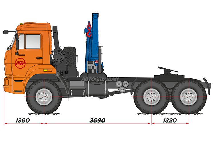 Седельный тягач КАМАЗ 43118-46 (53504-46) с КМУ ИМ-150 0