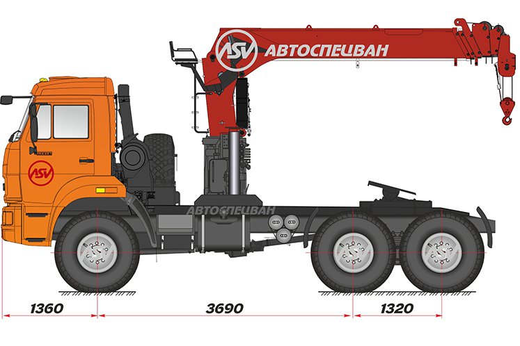 Седельный тягач КАМАЗ 43118-46 (53504-46) с КМУ IT-150 0