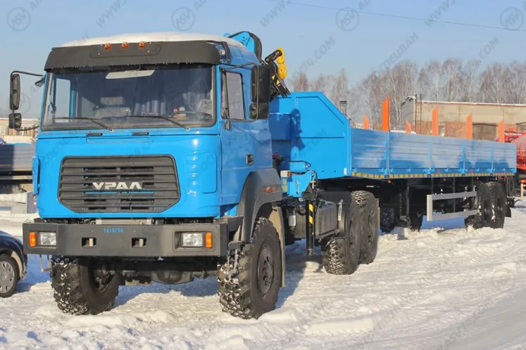 Седельный тягач Урал 44202-3511-82 (бескапотный) с КМУ ИМ-150 2