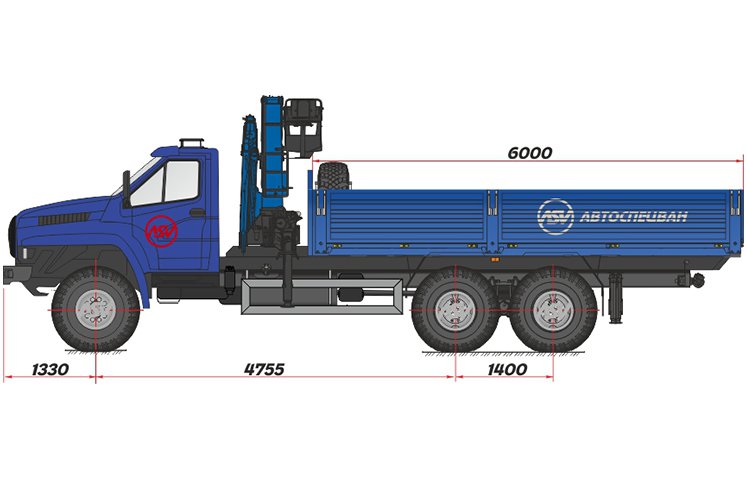 Бортовой автомобиль Урал 4320 NEXT (капотный) с КМУ ИМ-240 0