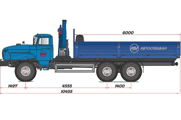 Бортовой автомобиль Урал 4320 (капотный) с КМУ ИМ-95 0