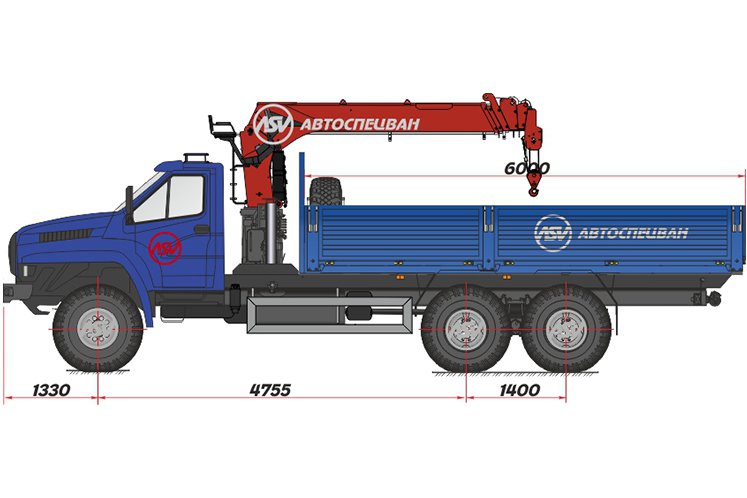 Бортовой автомобиль Урал 4320 NEXT (капотный) с КМУ IT-180 (тросовый) 1
