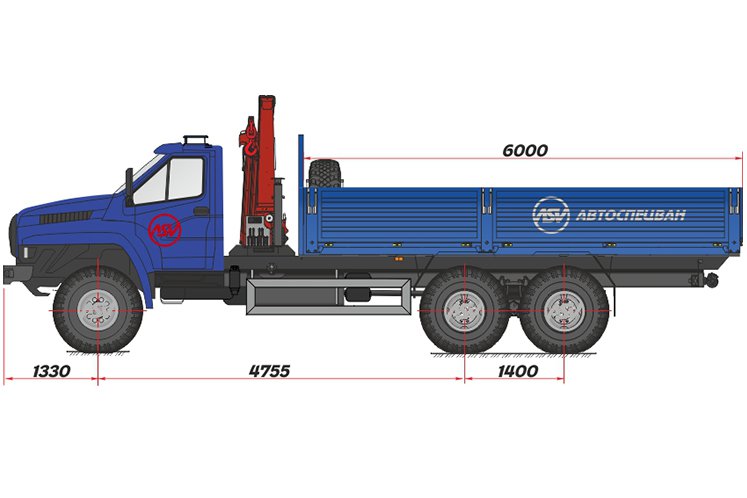 Бортовой автомобиль Урал 4320 NEXT (капотный) с КМУ Palfinger 15500 0