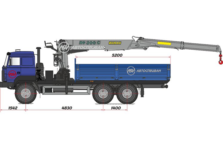 Бортовой автомобиль Урал 4320-80М (бескапотный) с КМУ ИФ-300 0